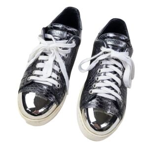 Luciano Padovan Faux Snake Metallic Sneakers